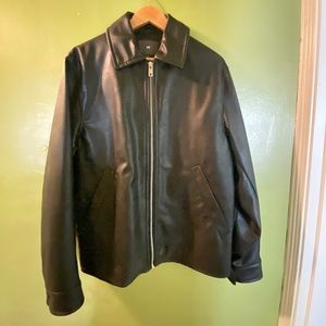 Men’s Black Leather Jacket Size M